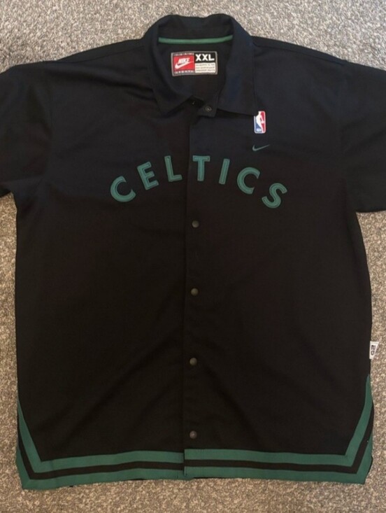Nike Other - Vintage Y2K Nike Boston Celtics Snap Warm Up Shooting Shirt